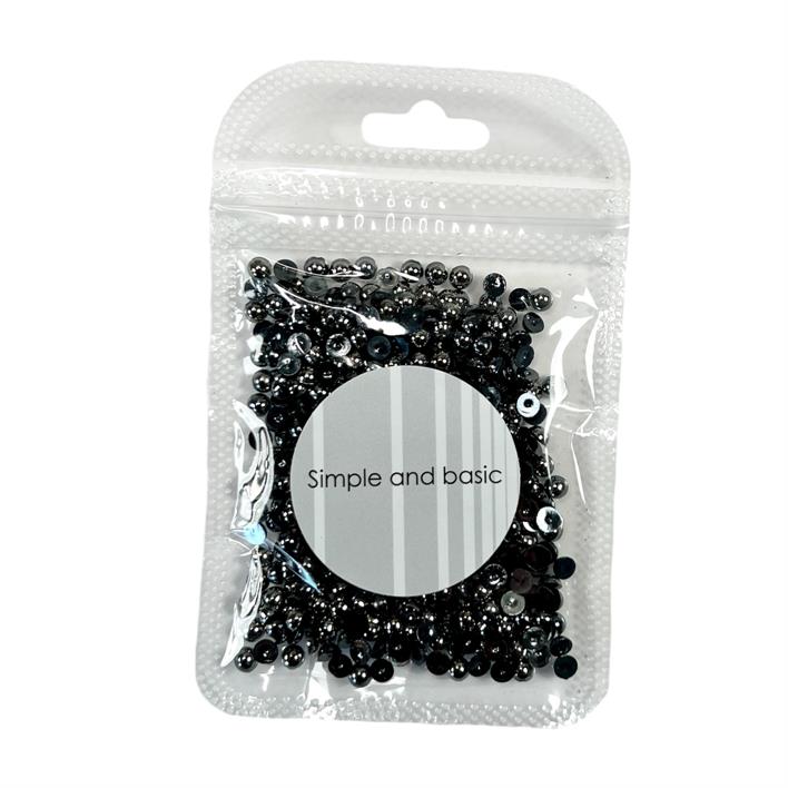 Simple and Basic - Halvperler - Polished Antique Silver - 4mm