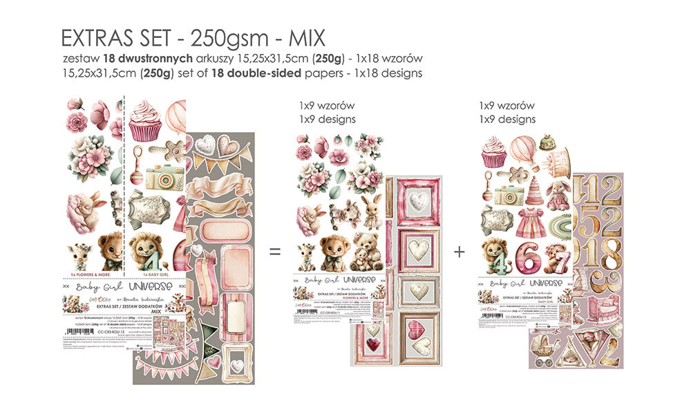 Craft O'Clock - Baby Girl Universe - Extras Set - MIX