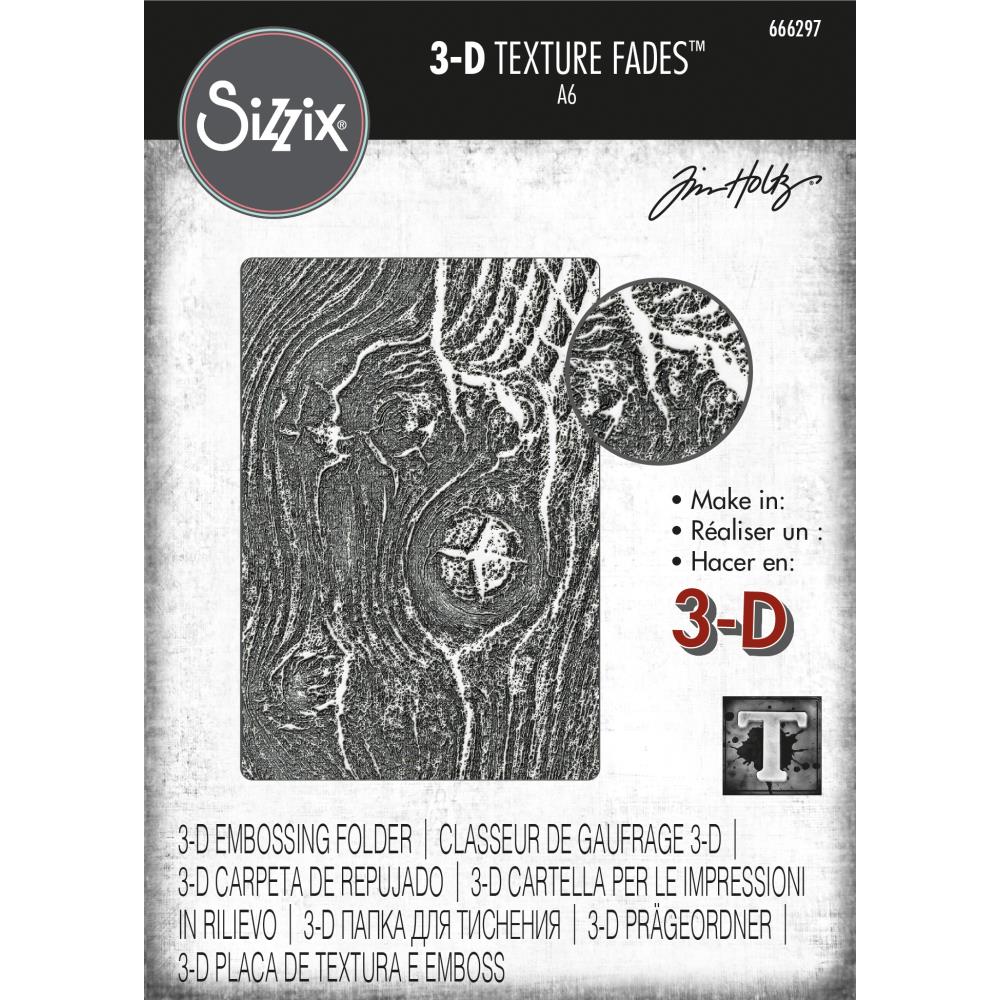 Sizzix -Tim Holtz  -  Embossing Folder - 3D - Woodgrain