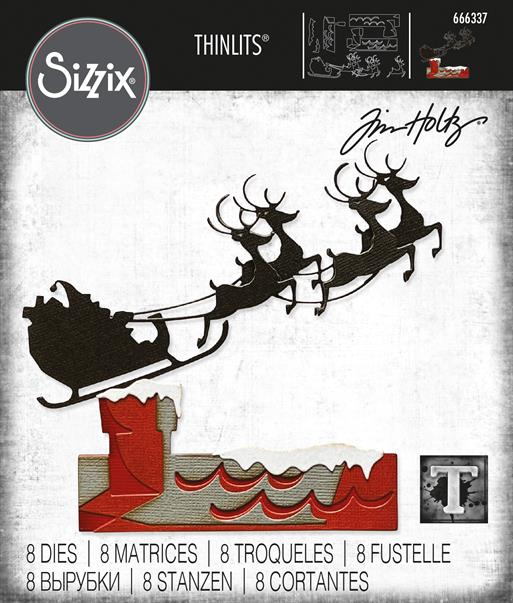 Sizzix - Tim Holtz - Thinlits  Dies - Reindeer Sleigh 666337
