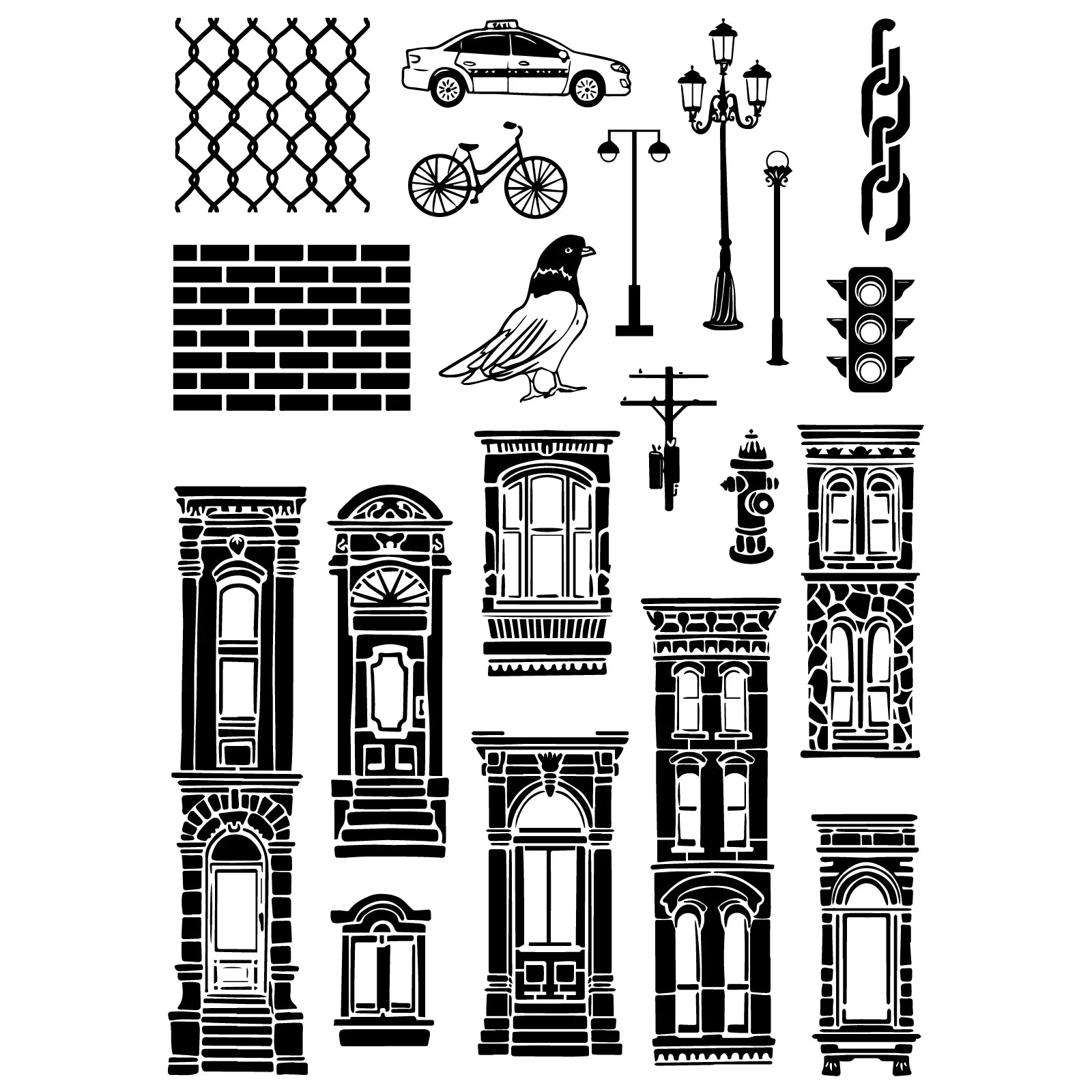 Sizzix - Studio stamp and stencil set - City life