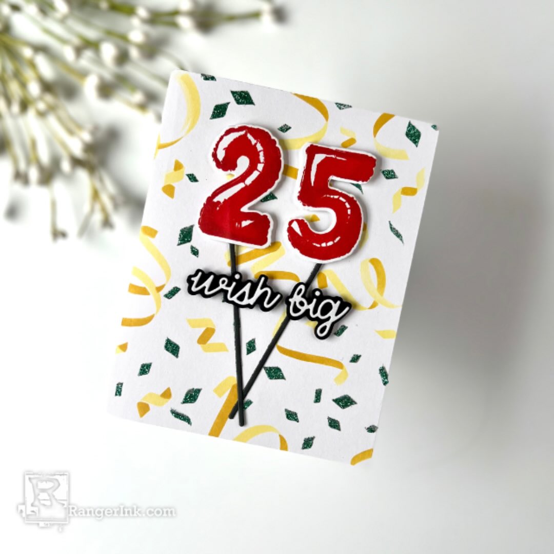 Simon Hurley - Cling Rubber Stamp - Number Balloons