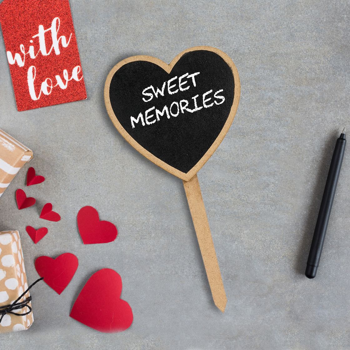 Little Birdie - Mini Chalk Tabletop Sign - Heart
