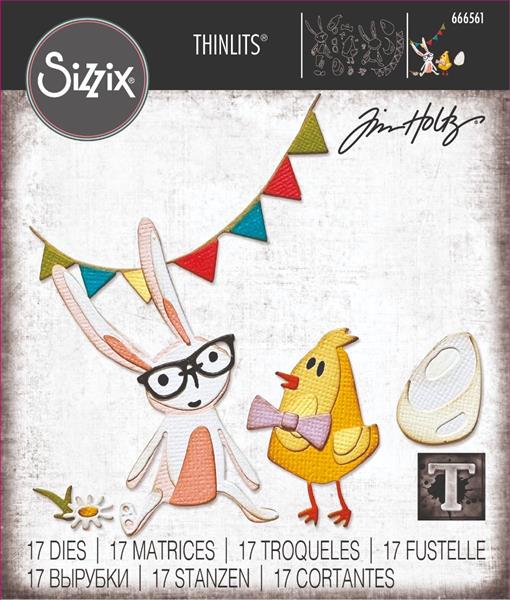 Sizzix - Tim Holtz - Thinlits Dies - Vault 2024 - Bunny + Chick