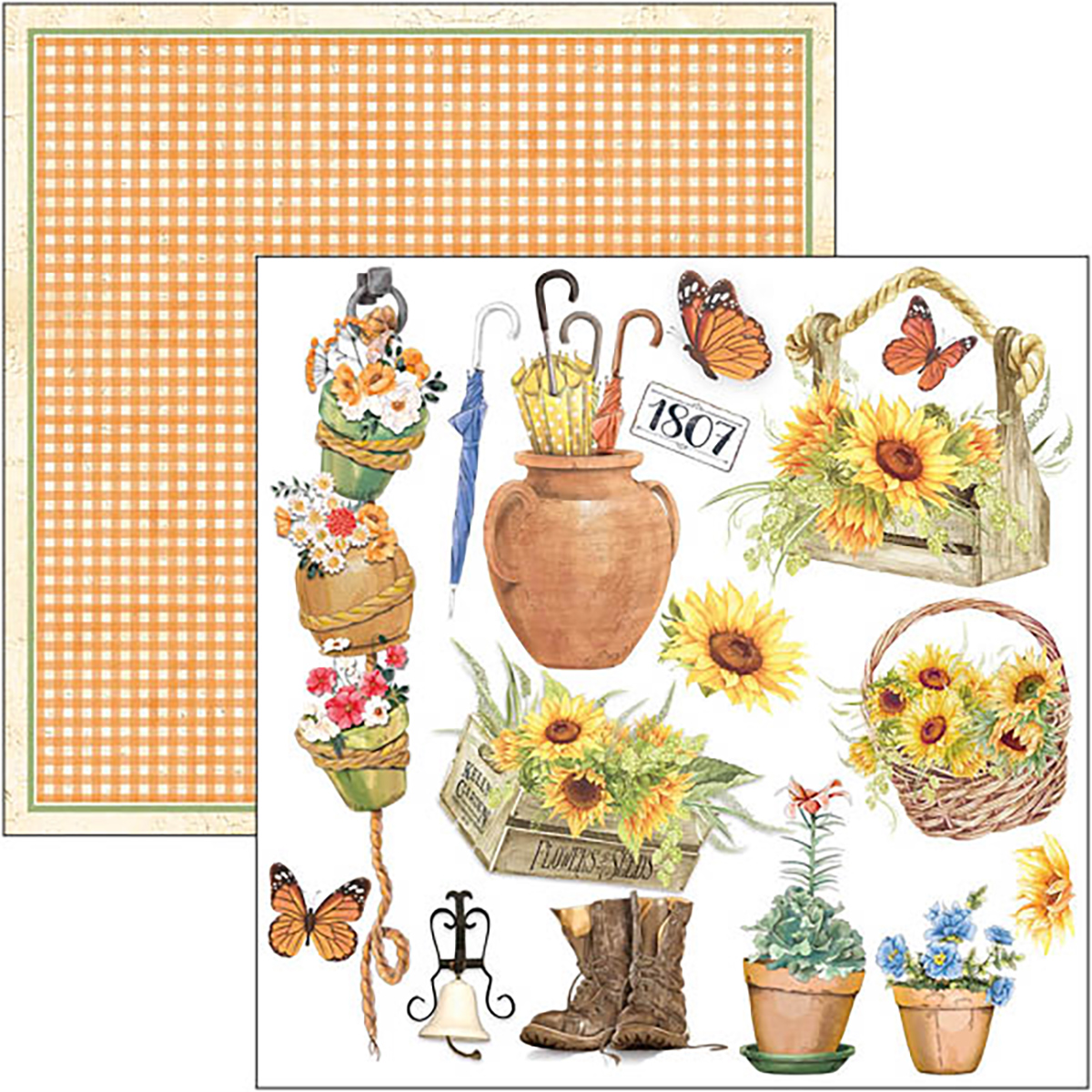 Ciao Bella - Farmhouse Garden -  Fussy Cut Paper Pad  - 6 x 6"