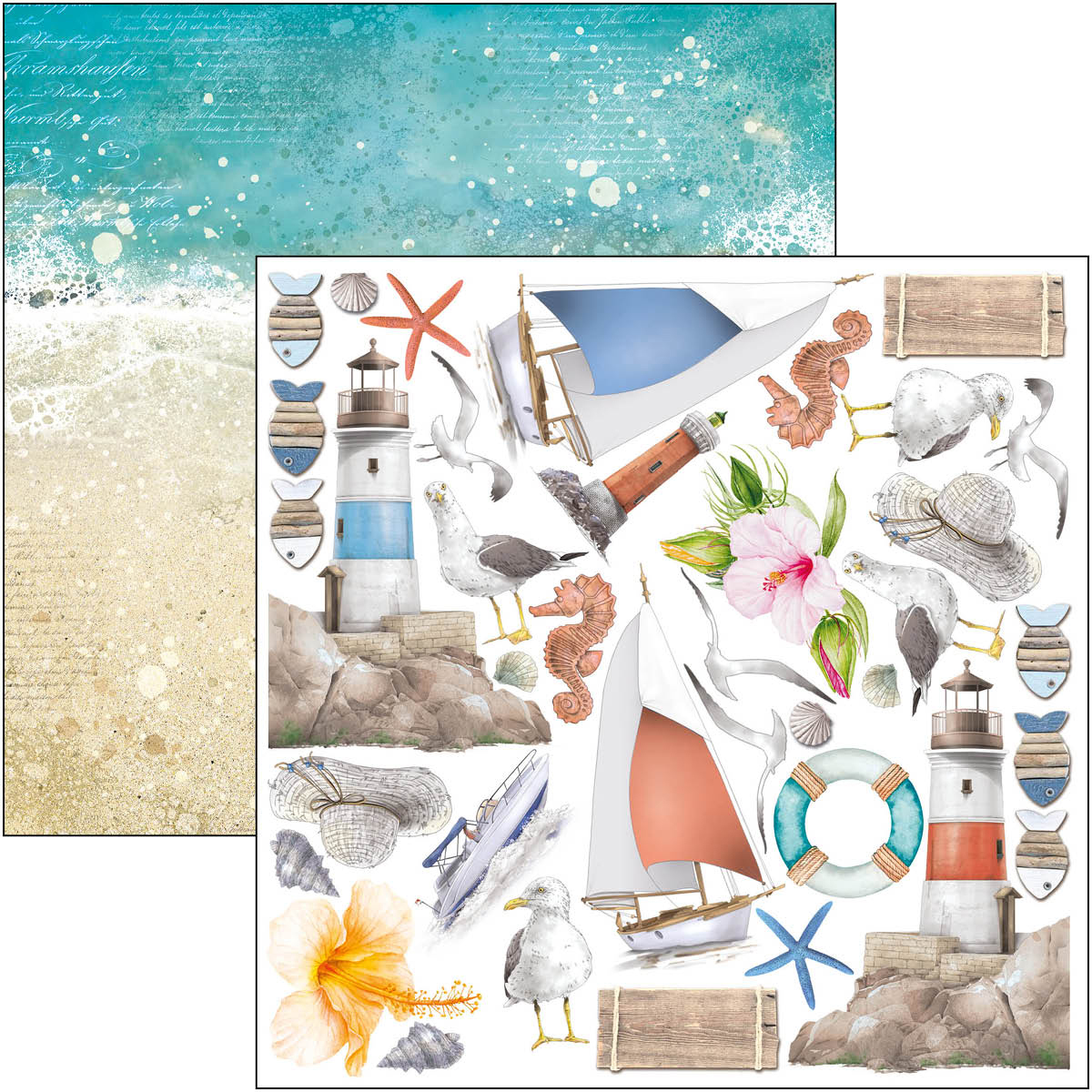 Ciao Bella - Summer Breeze -  Fussy Cut Paper Pad  - 6 x 6"