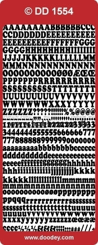 Bokstaver, hvit - klistremerker