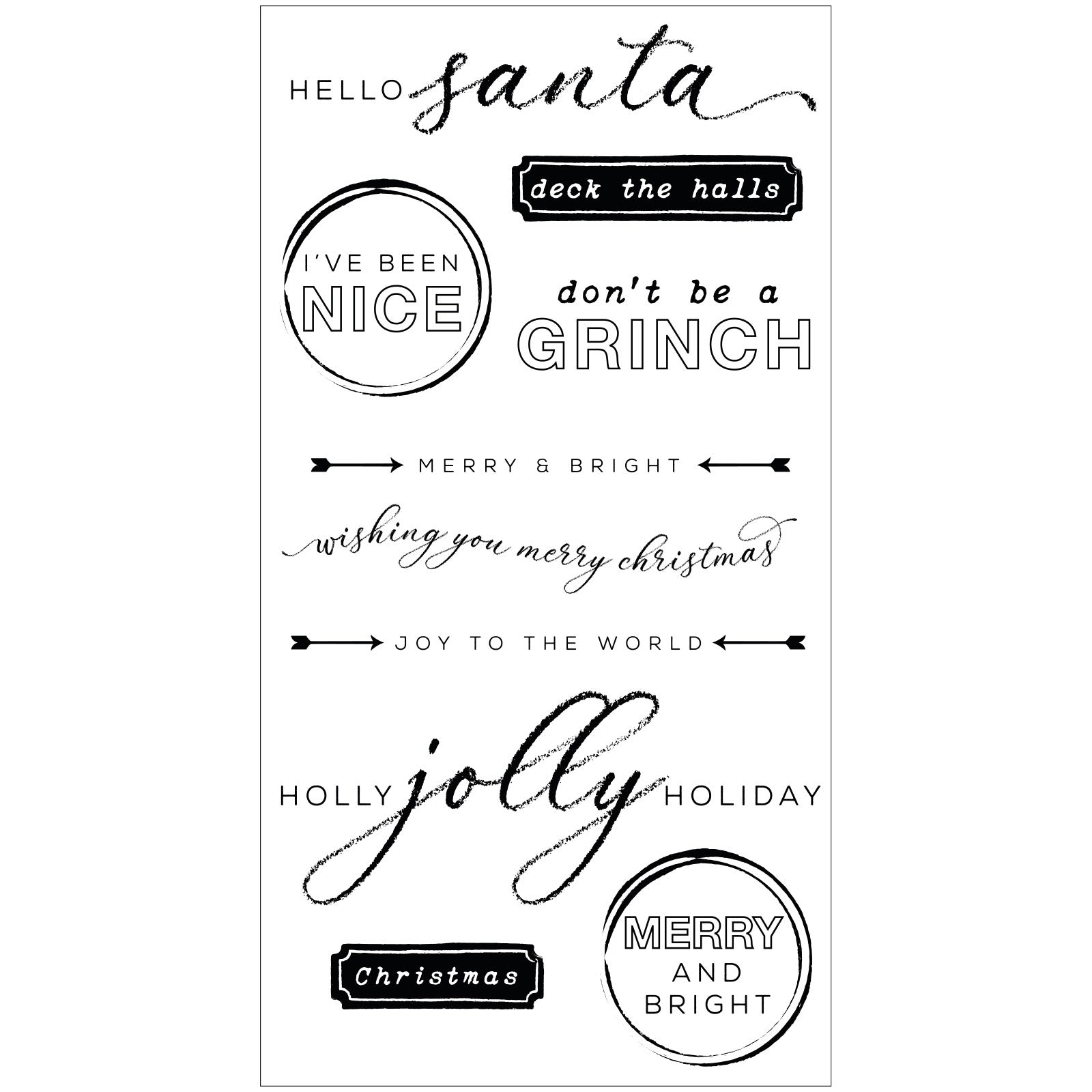 Sizzix - 49 & Market - Framelits dies & clear stamp - Jolly Sentiments