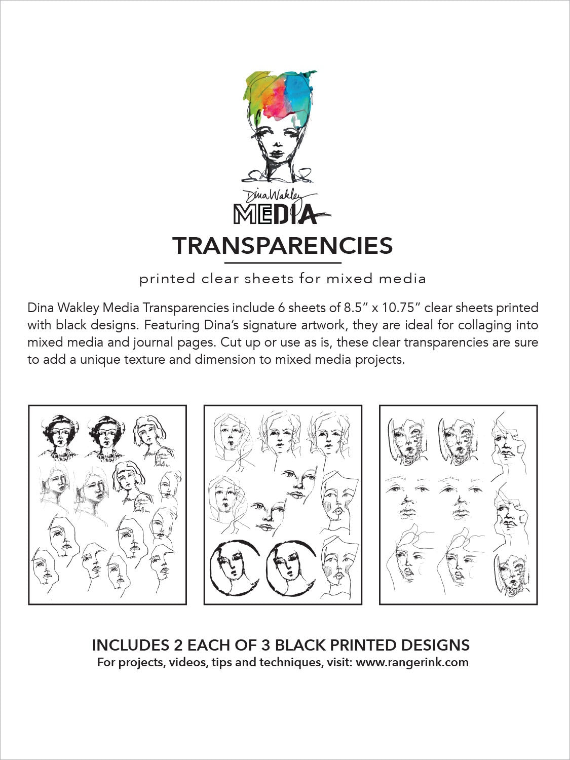 Dina Wakley Media - Transparencies  - Tinies Set 1