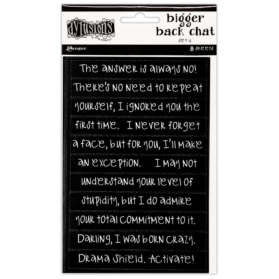 Dylusions - Creative Dyary - Bigger Back Chat Stickers - Black 4