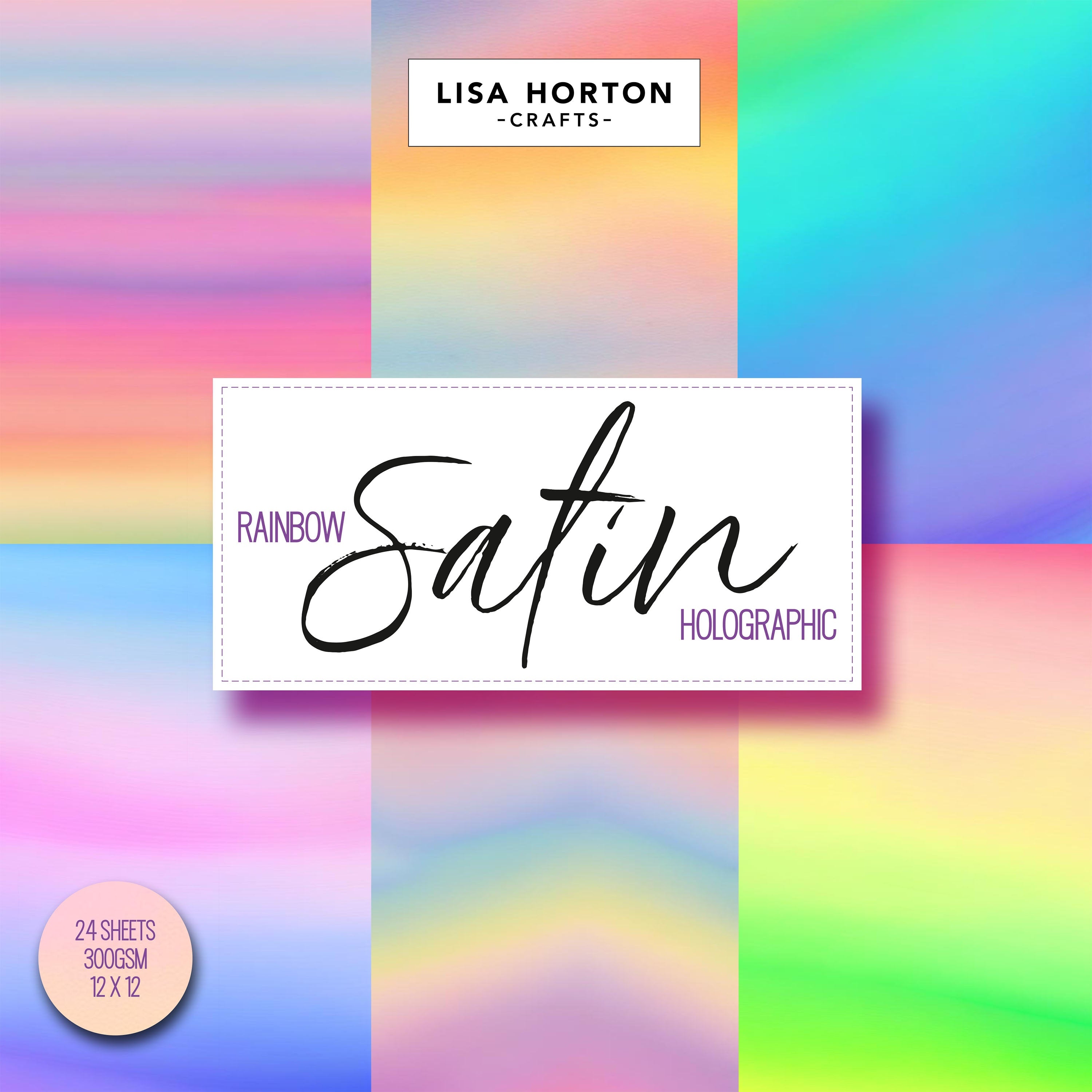 Lisa Horton - Foil Cardstock - Rainbow Satin Holographic - 12x12"