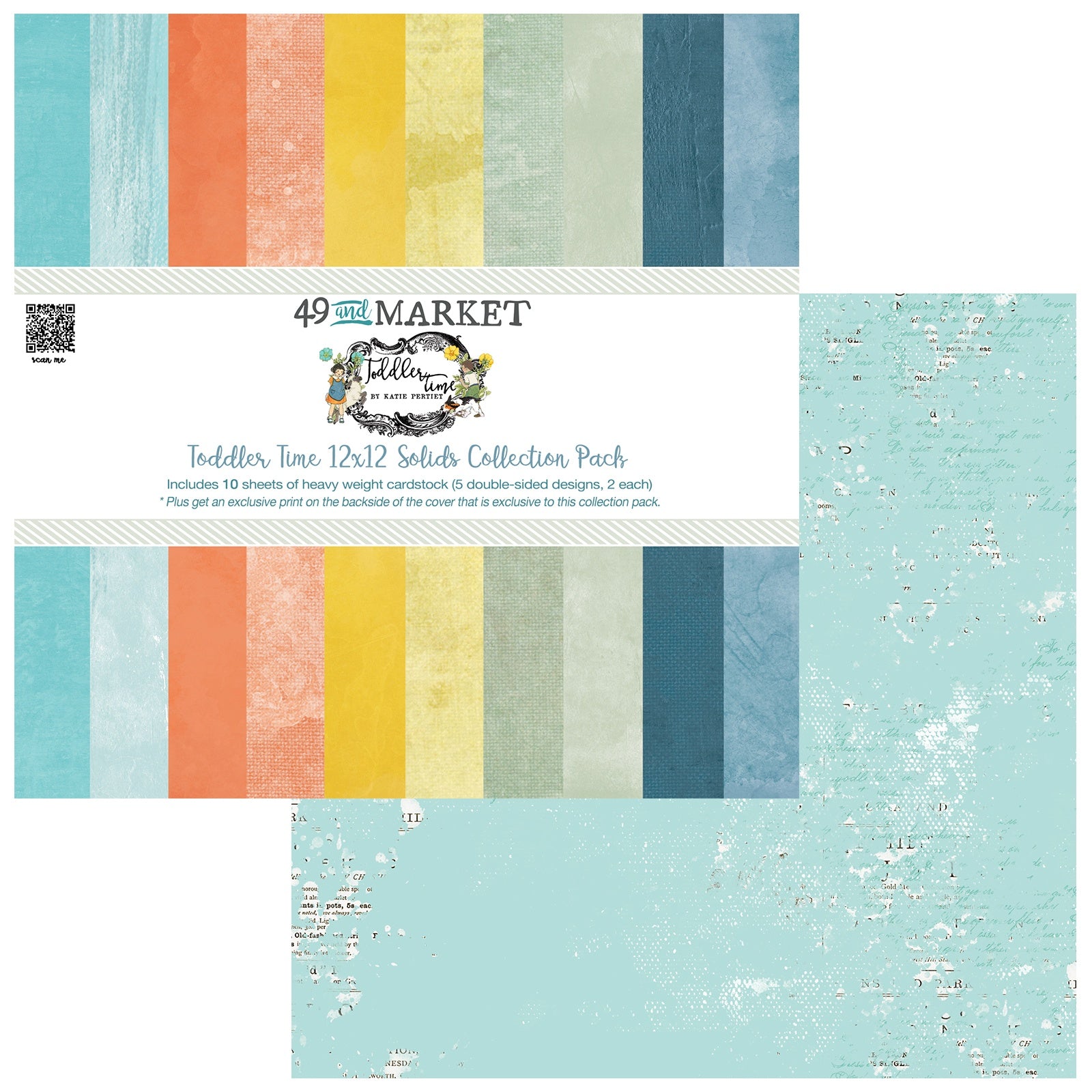 49 and Market - Toddler time - Solids Collection Pack - 12 x 12"