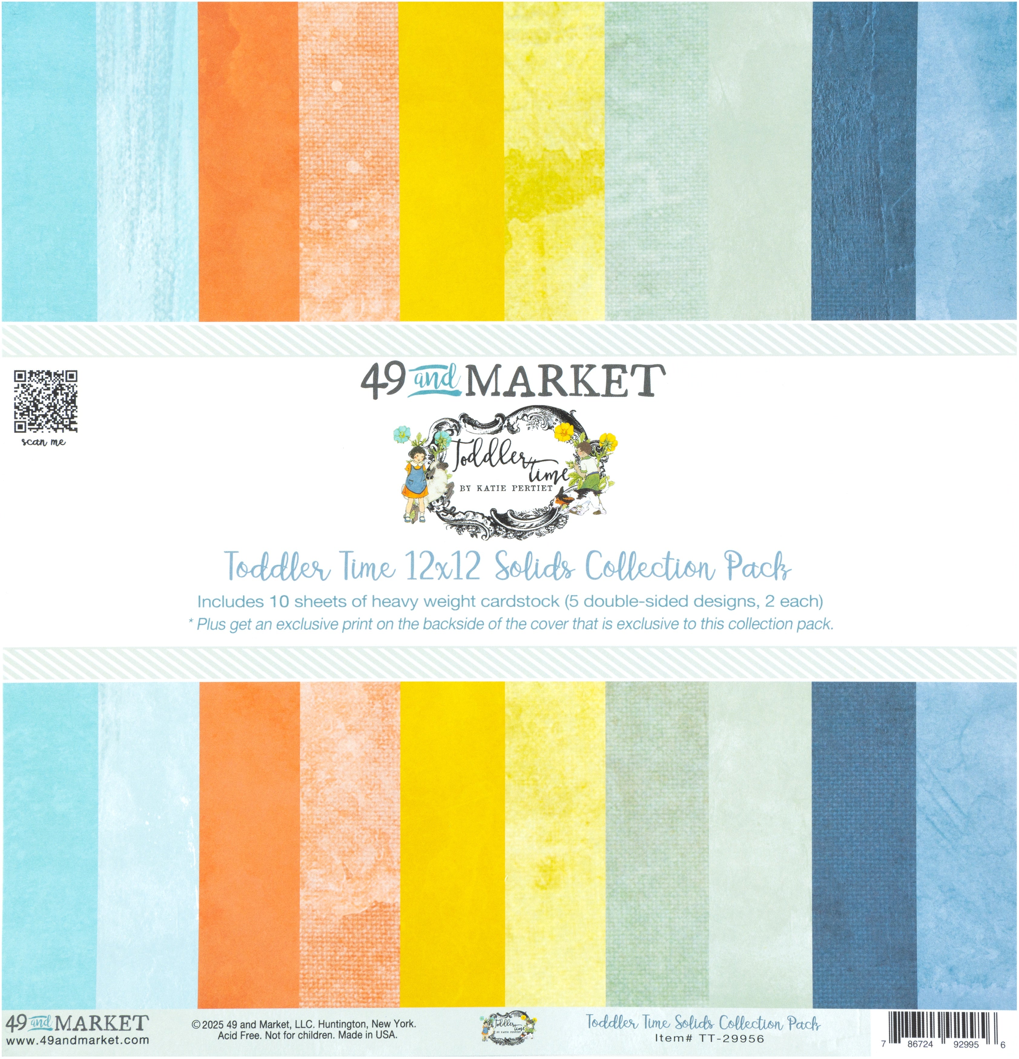 49 and Market - Toddler time - Solids Collection Pack - 12 x 12"