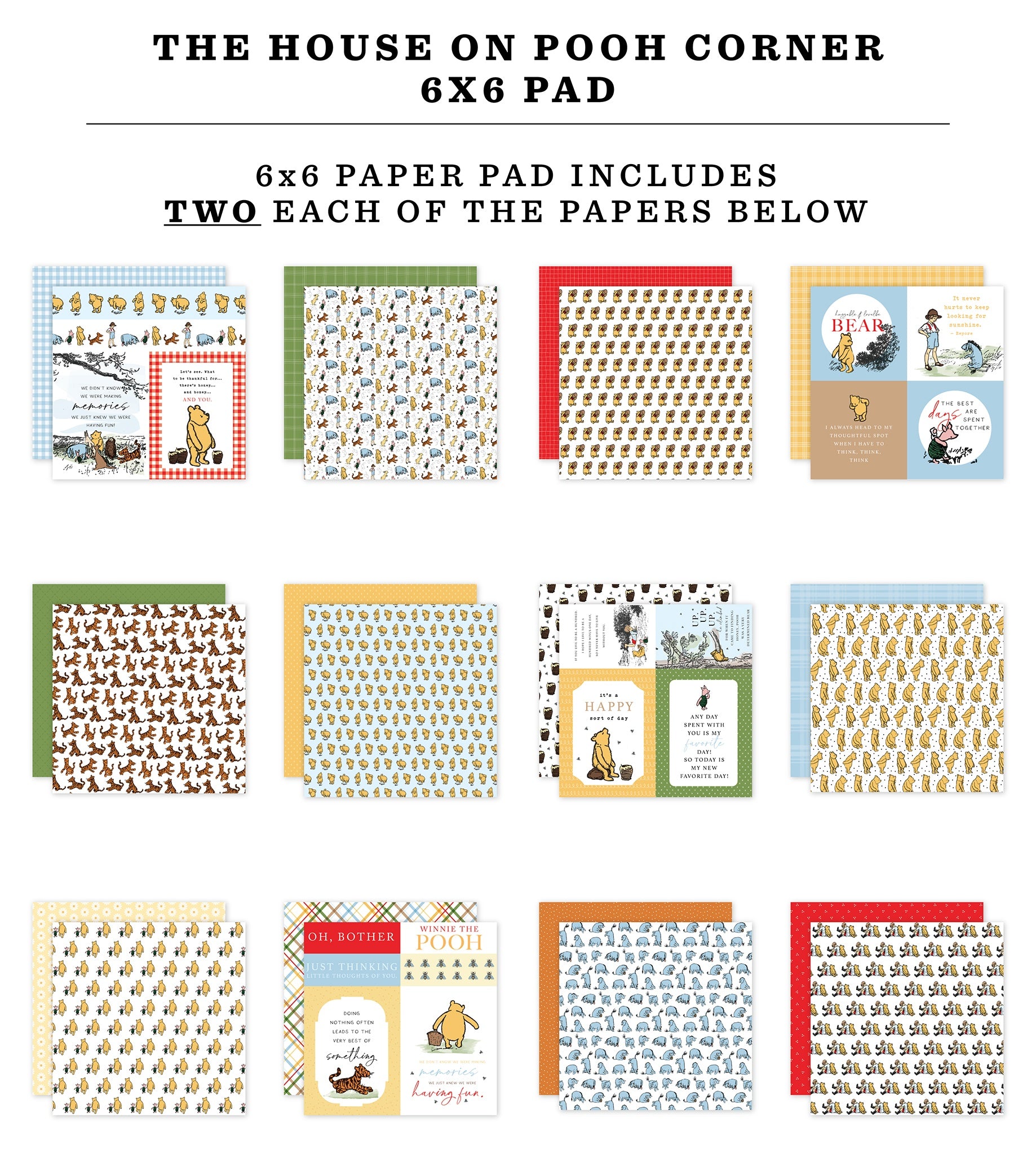 Echo Park - The house at Pooh corner - Paper Pad - 6 x 6"