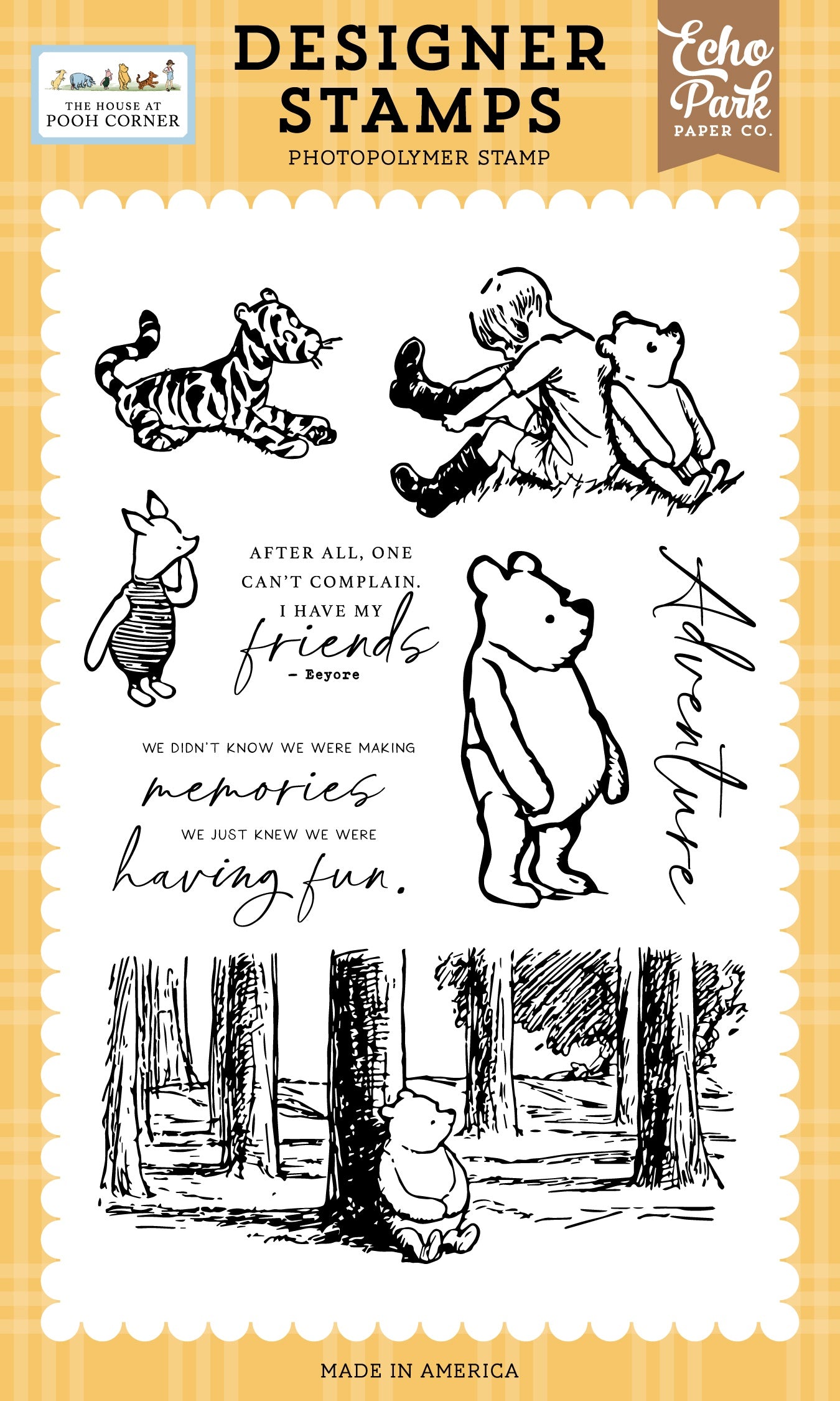Echo Park - The house at Pooh Corner - Winnie in the woods - Clear Stamp set