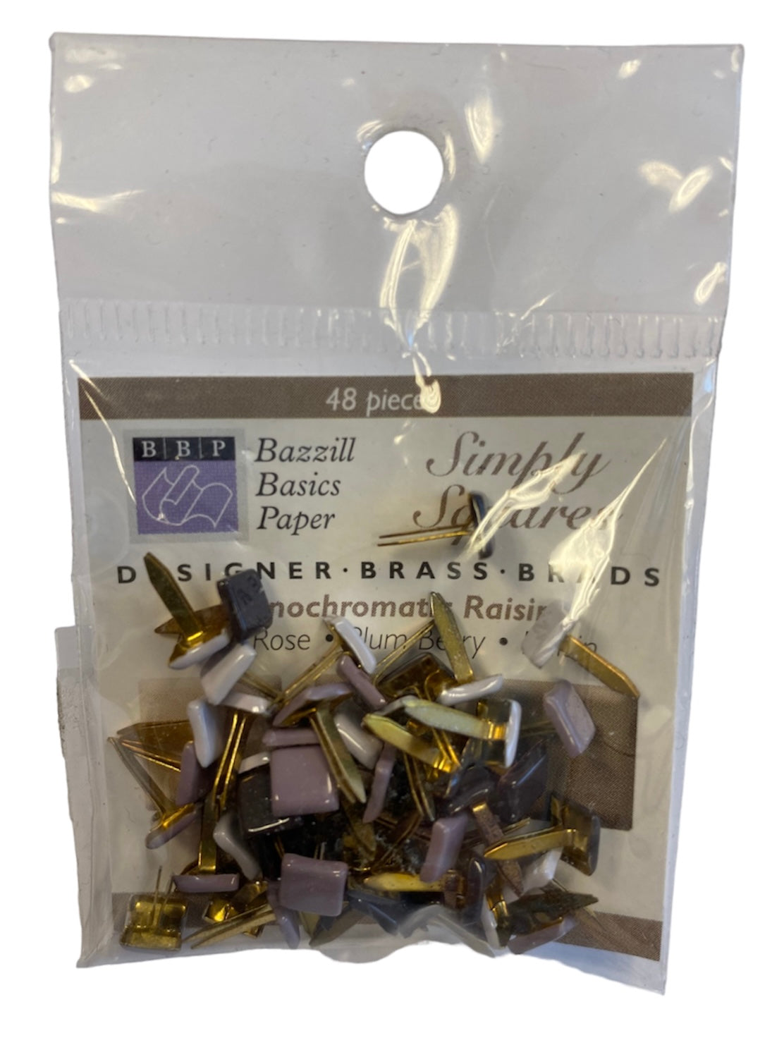 Bazzill -  Square Brads - Monochromatic - Raisin