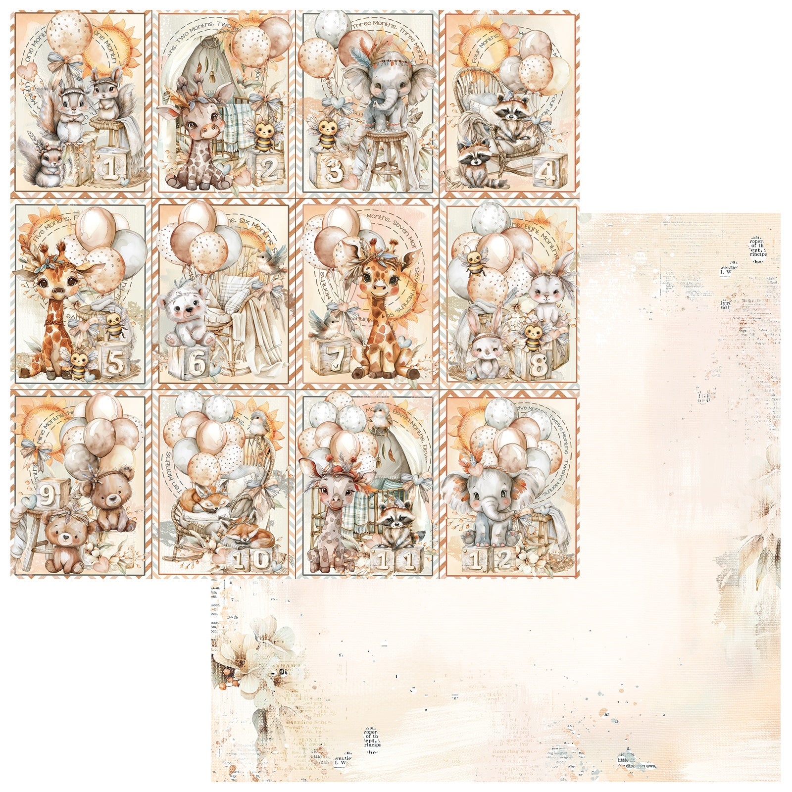 49 and Market - Little Dreamer - Milestones -  12 x 12"