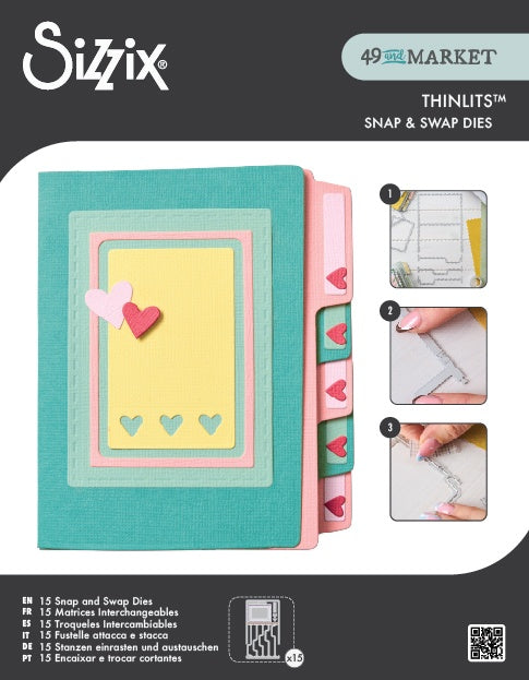 Sizzix/ 49 and Market - Snap & Swap -Thinlits  Dies - File Folders