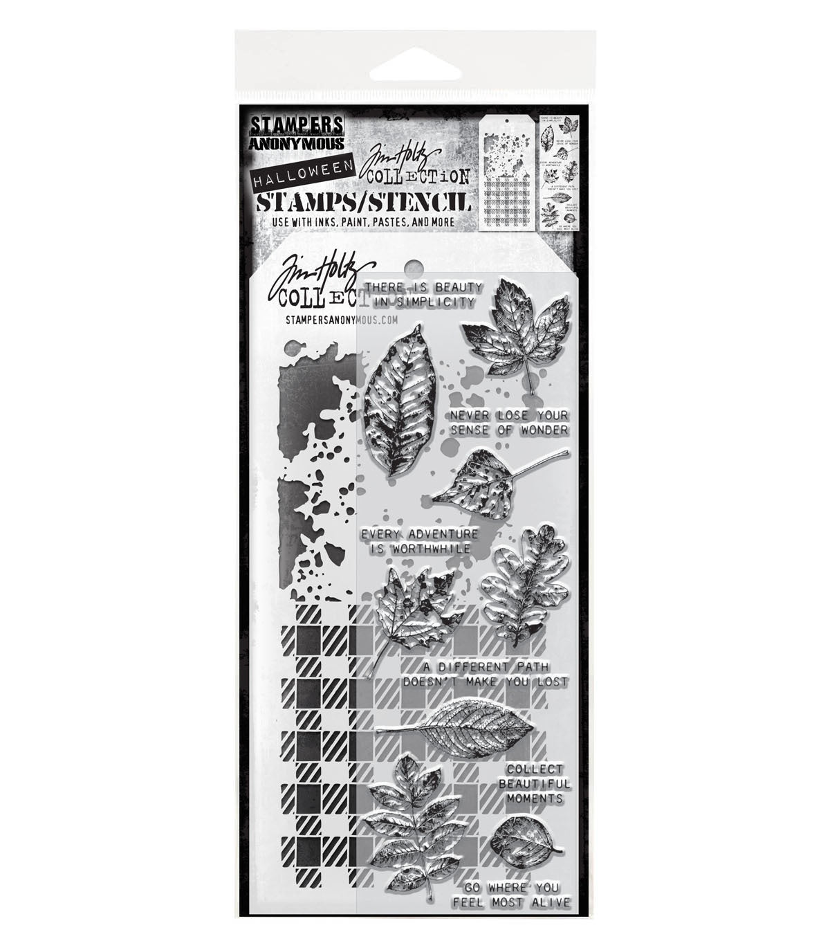 Tim Holtz - Mixed Media Set - Stamp/Stencil - Nature's Wonder