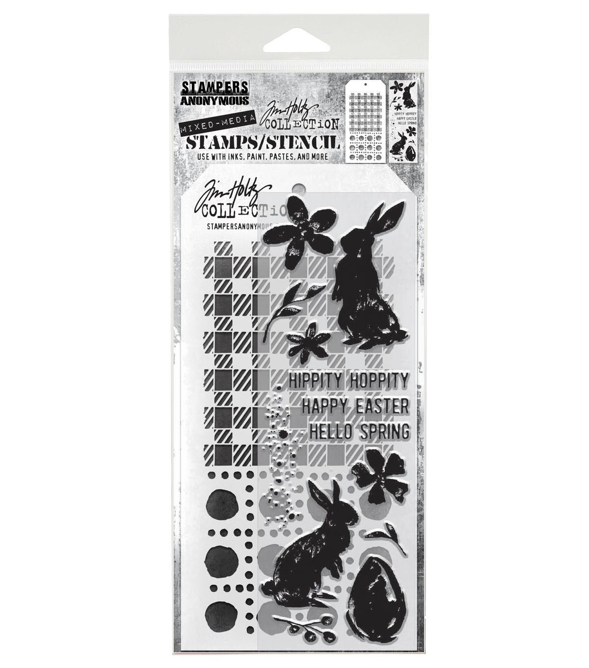 Tim Holtz - Mixed Media Set - Stamp/Stencil - Spring Shadows