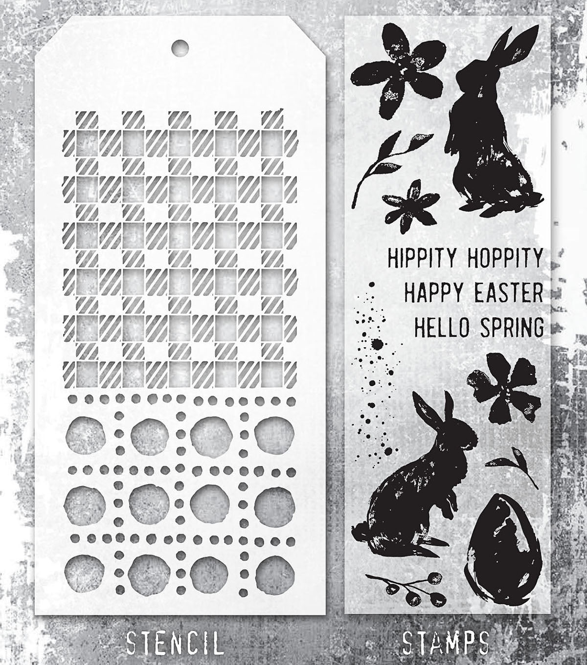 Tim Holtz - Mixed Media Set - Stamp/Stencil - Spring Shadows
