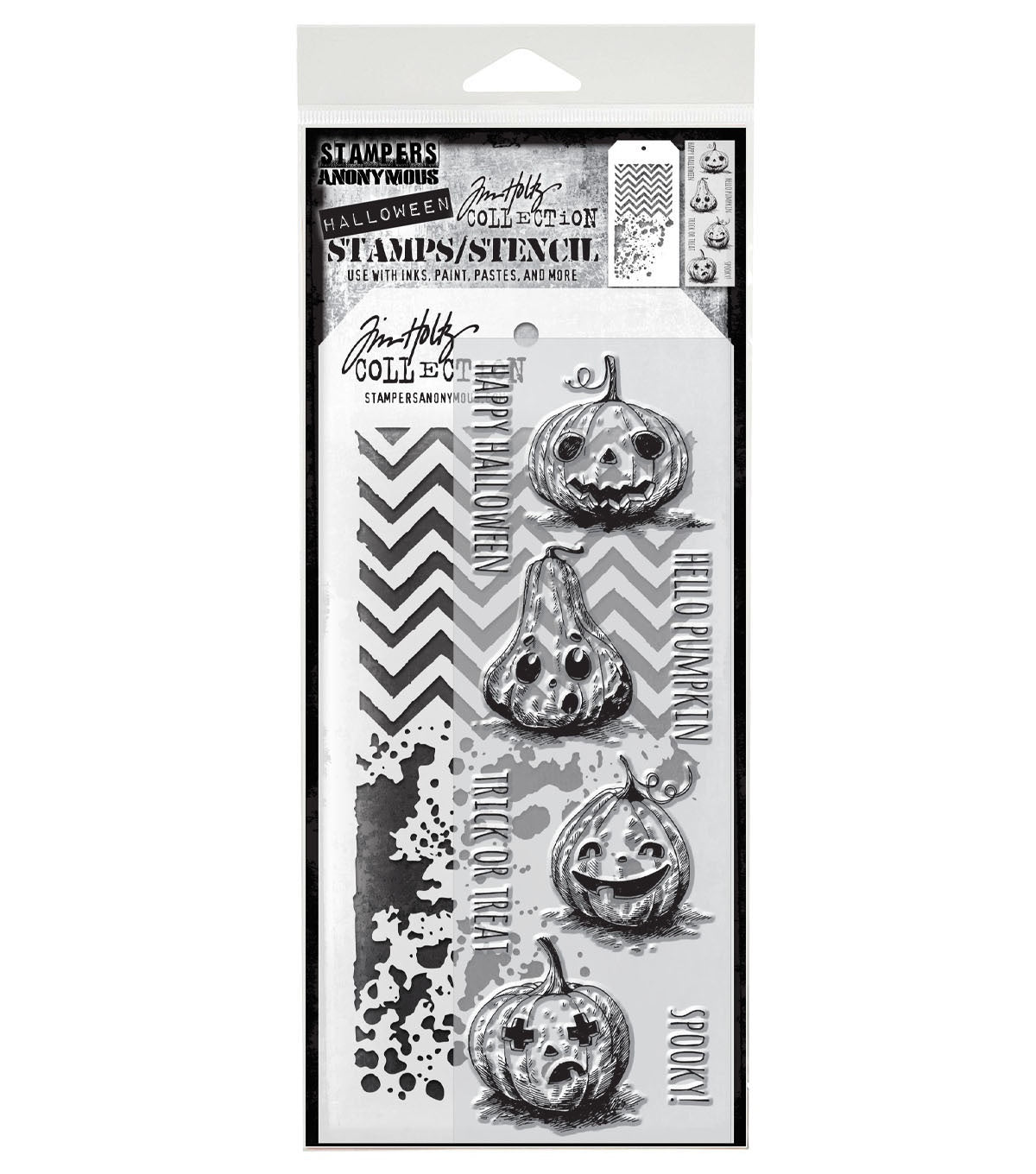 Tim Holtz - Mixed Media Set - Stamp/Stencil - Pumpkinhead