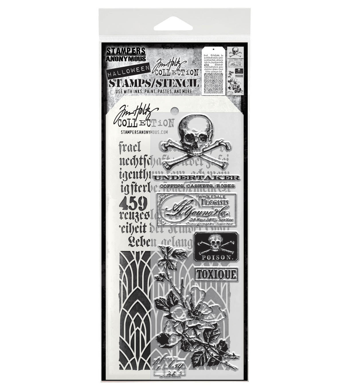 Tim Holtz - Mixed Media Set - Stamp/Stencil - Undertaker