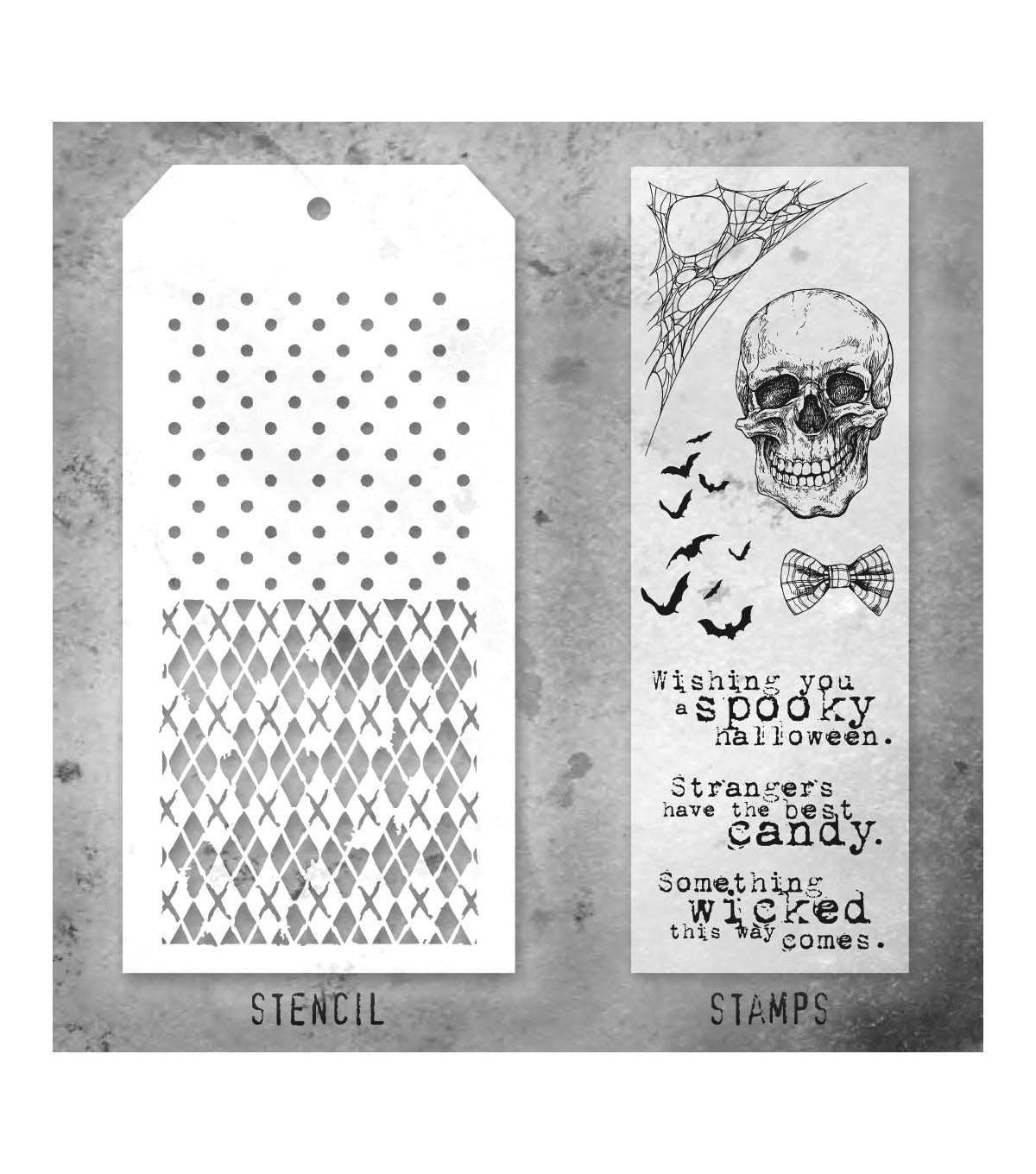 Tim Holtz - Mixed Media Set - Stamp/Stencil - Life of the party