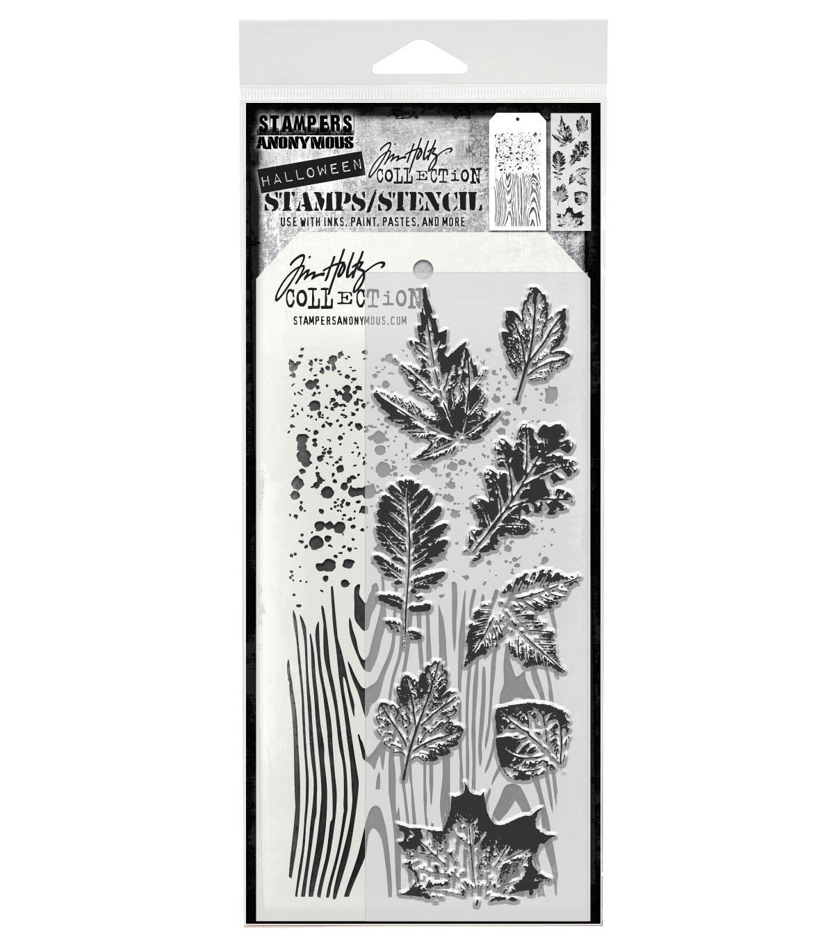 Tim Holtz - Mixed Media Set - Stamp/Stencil - Leaf Prints