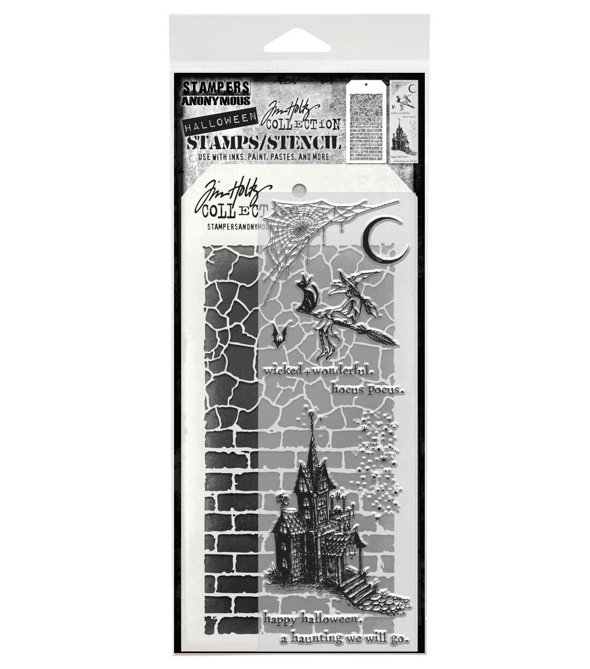 Tim Holtz - Mixed Media Set - Stamp/Stencil - Bewitching