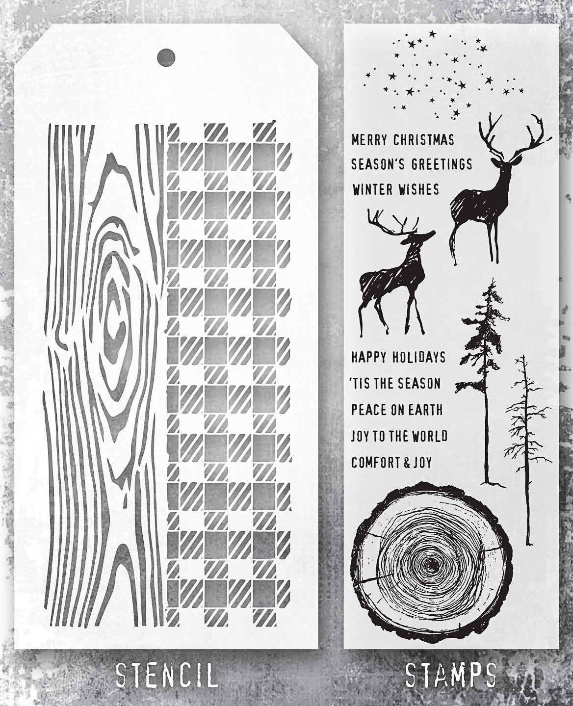 Tim Holtz - Mixed Media Set - Stamp/Stencil - Great Outdoors