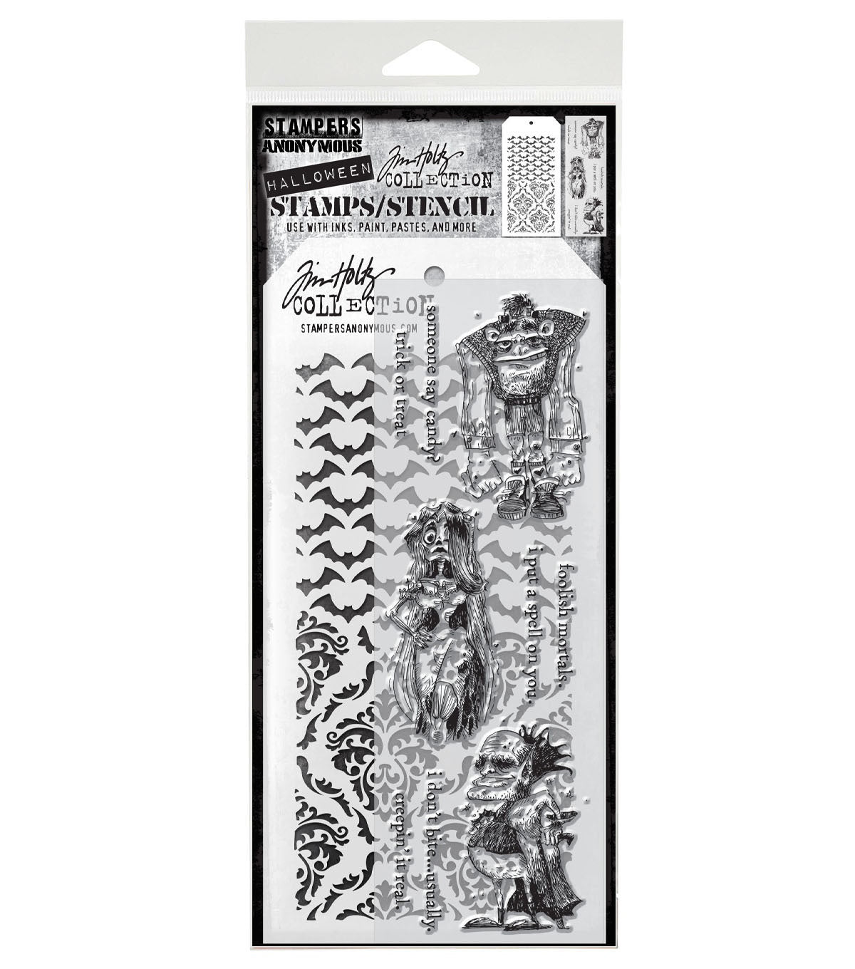 Tim Holtz - Mixed Media Set - Stamp/Stencil - Monster Reunion