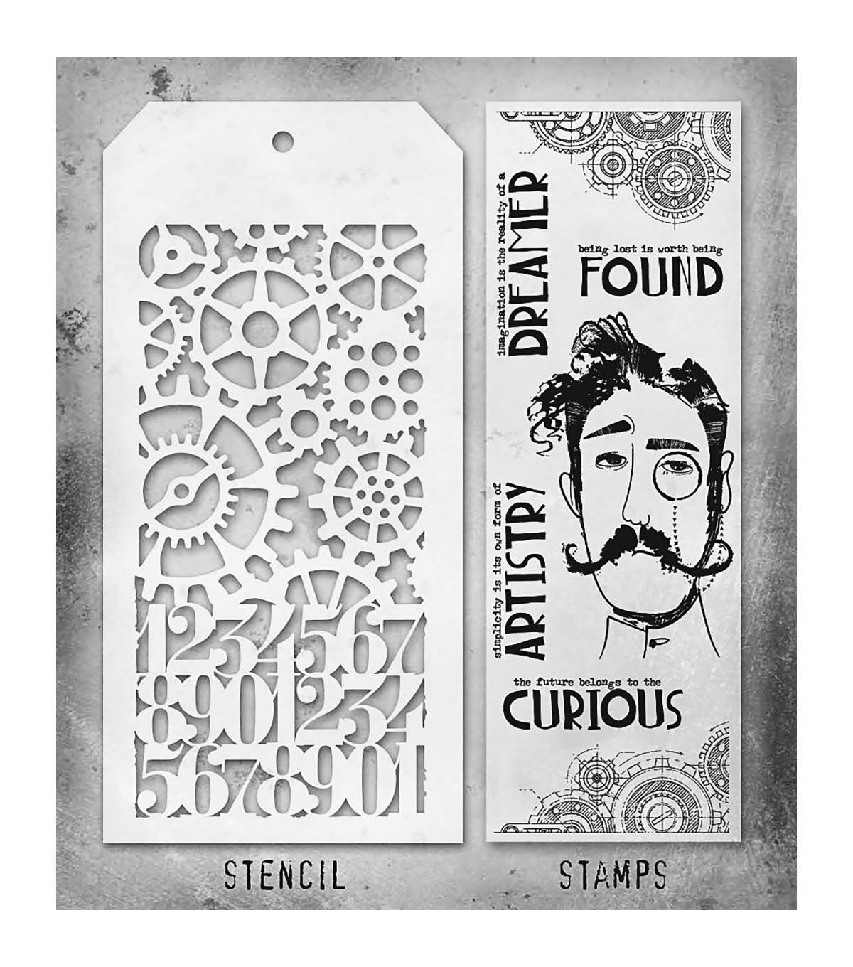Tim Holtz - Mixed Media Set - Stamp/Stencil - Observations