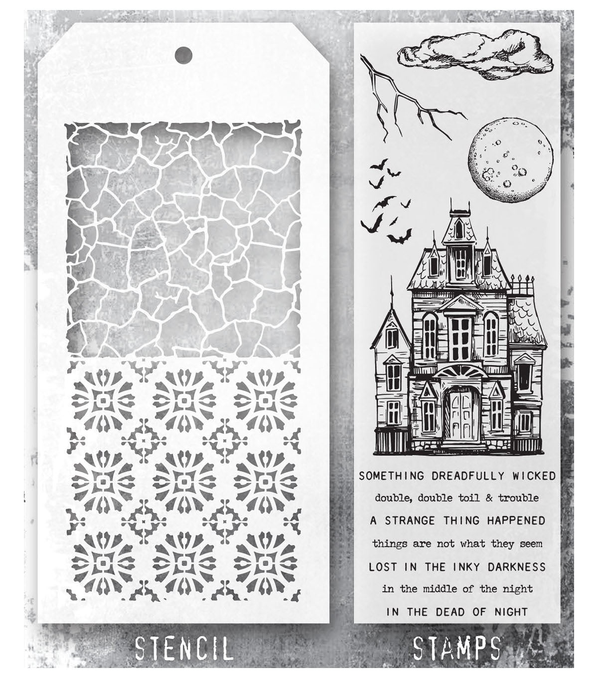 Tim Holtz - Mixed Media Set - Stamp/Stencil - Sketch Manor
