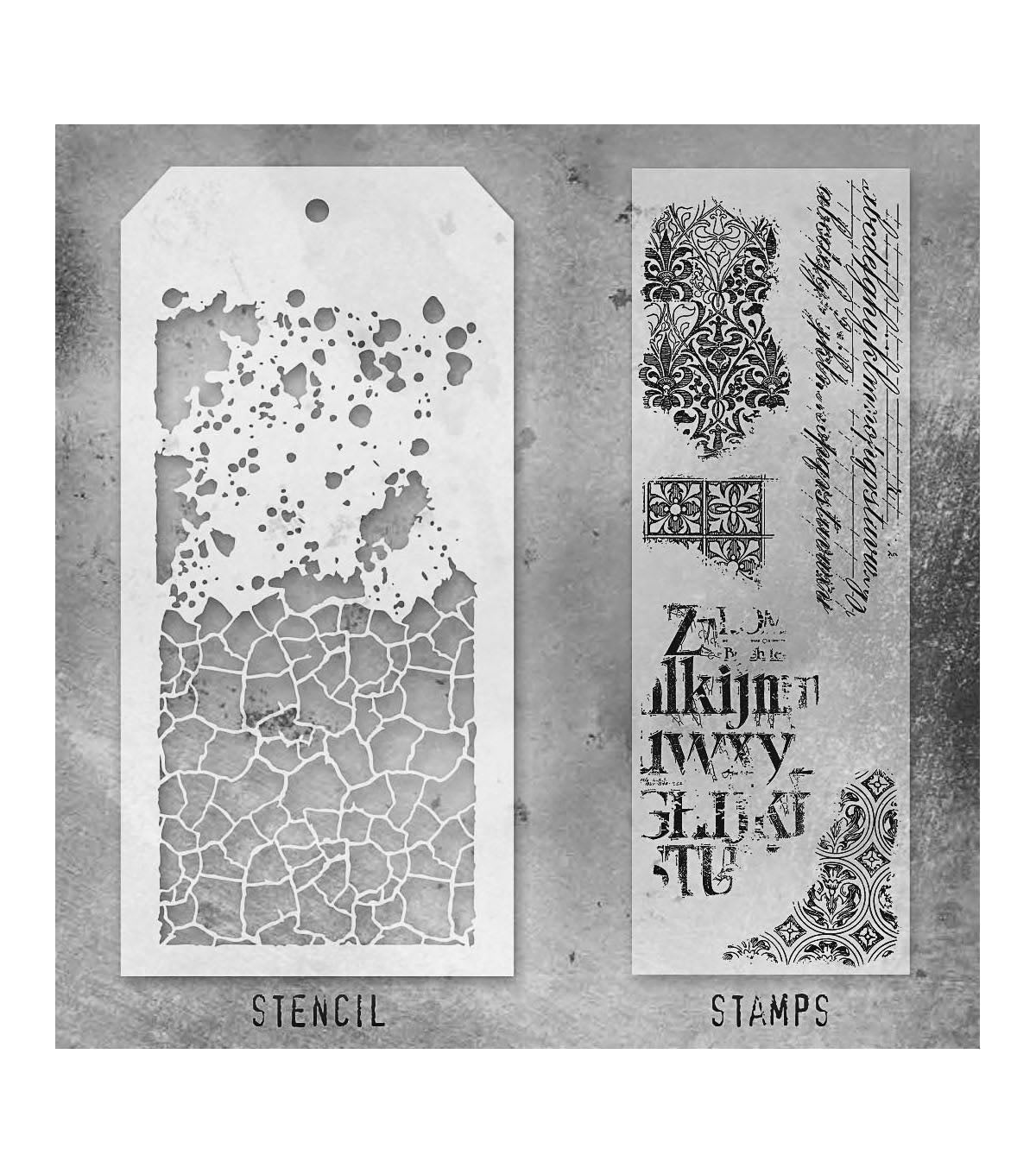 Tim Holtz - Mixed Media Set - Stamp/Stencil - Fragments