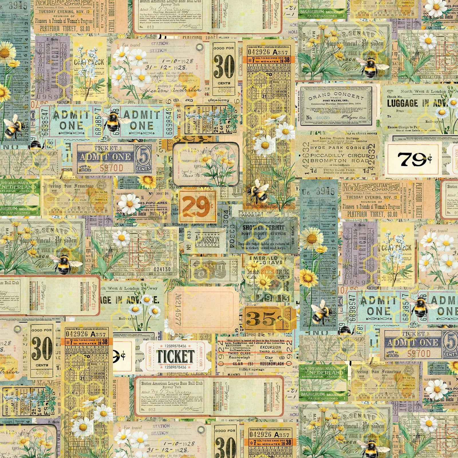 49 and Market - Botanical Buzz - Vibrant -  12 x 12"