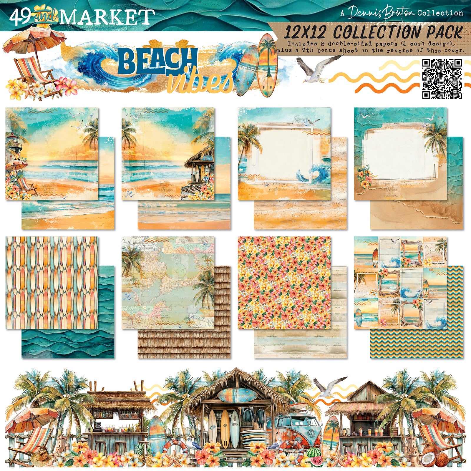 49 and Market - Beach Vibes Collection -   12 x 12"