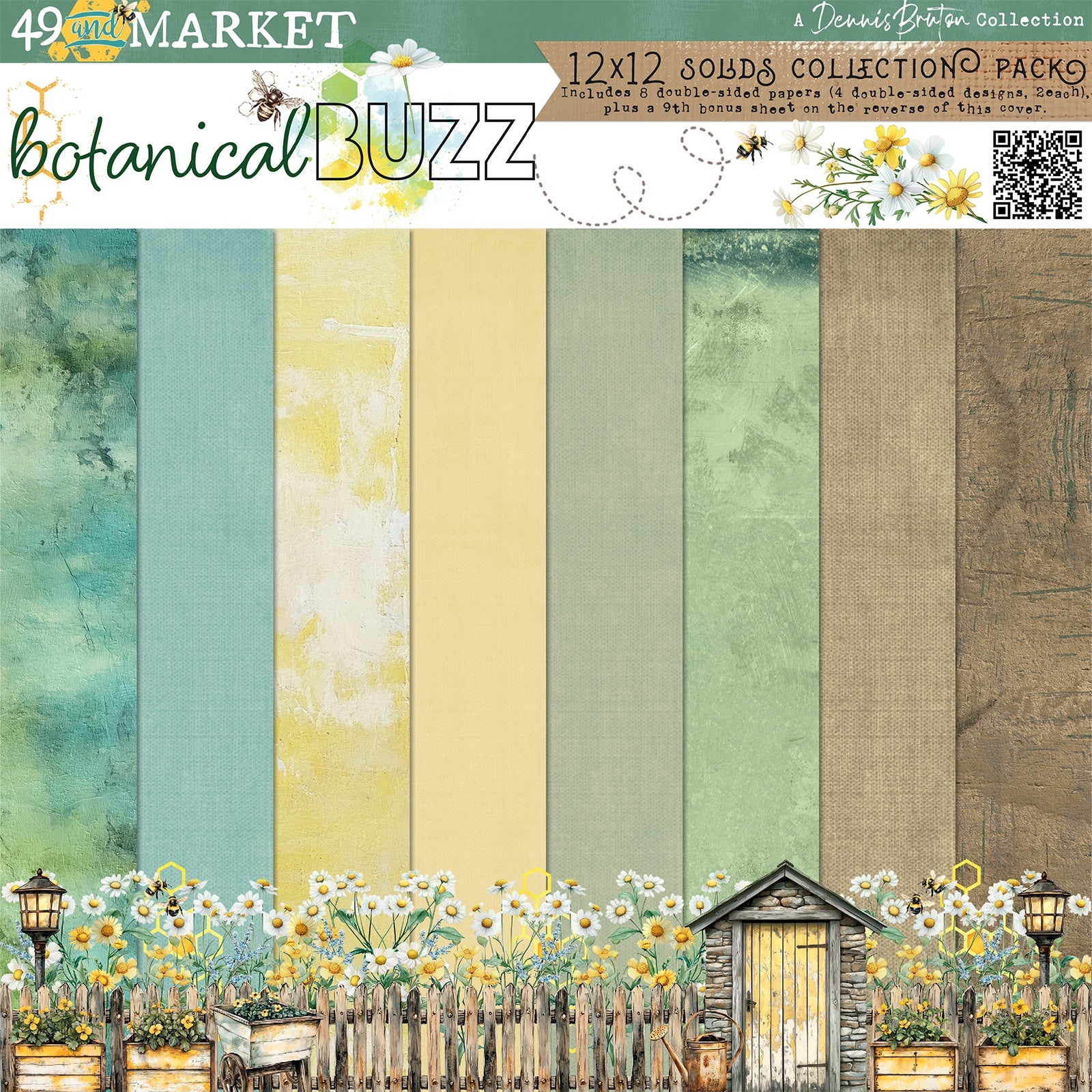 49 and Market - Botanical Buzz - Solids Collection Pack - 12 x 12"
