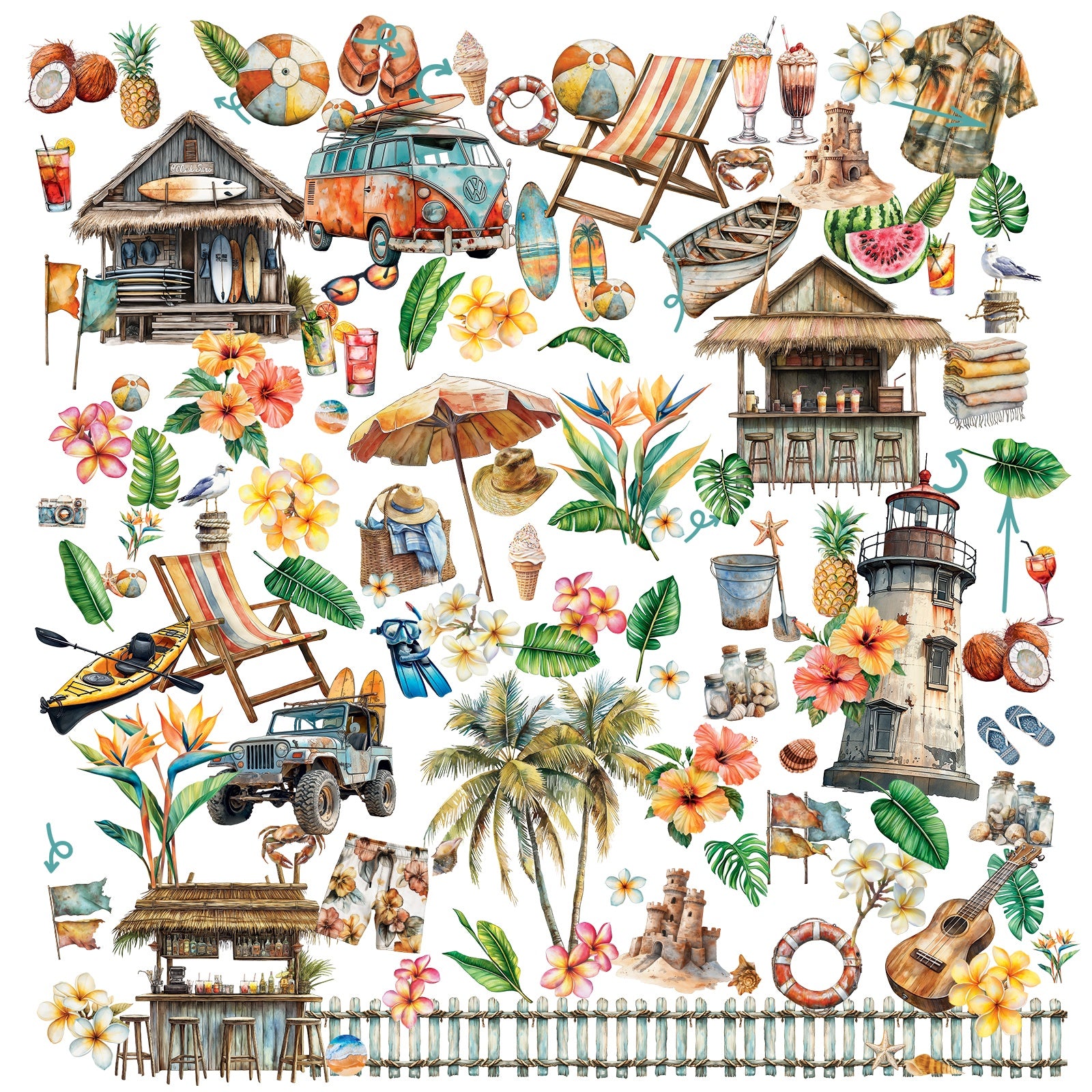 49 and Market - Beach Vibes - Laser Cut Elements