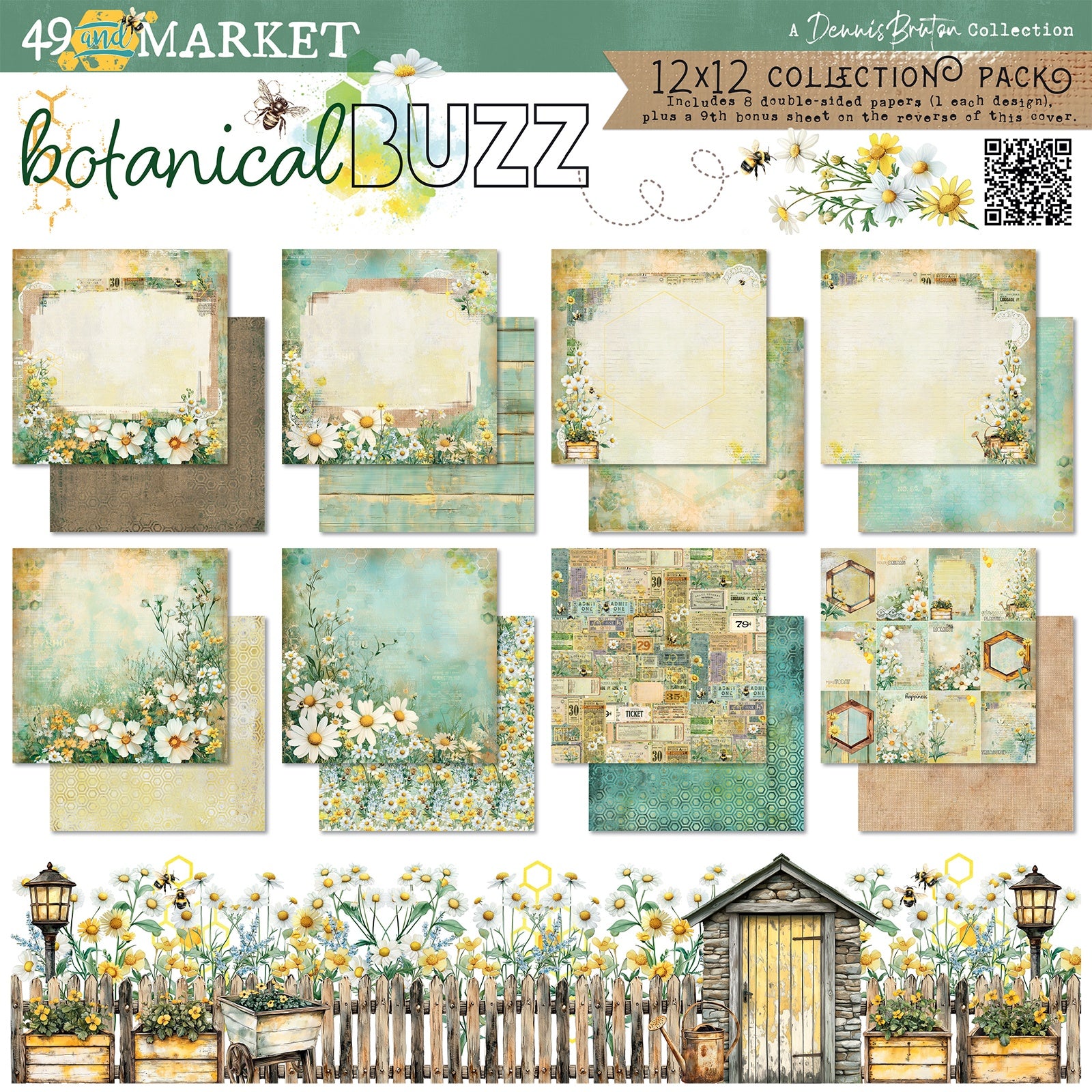 49 and Market - Botanical Buzz Collection -   12 x 12"