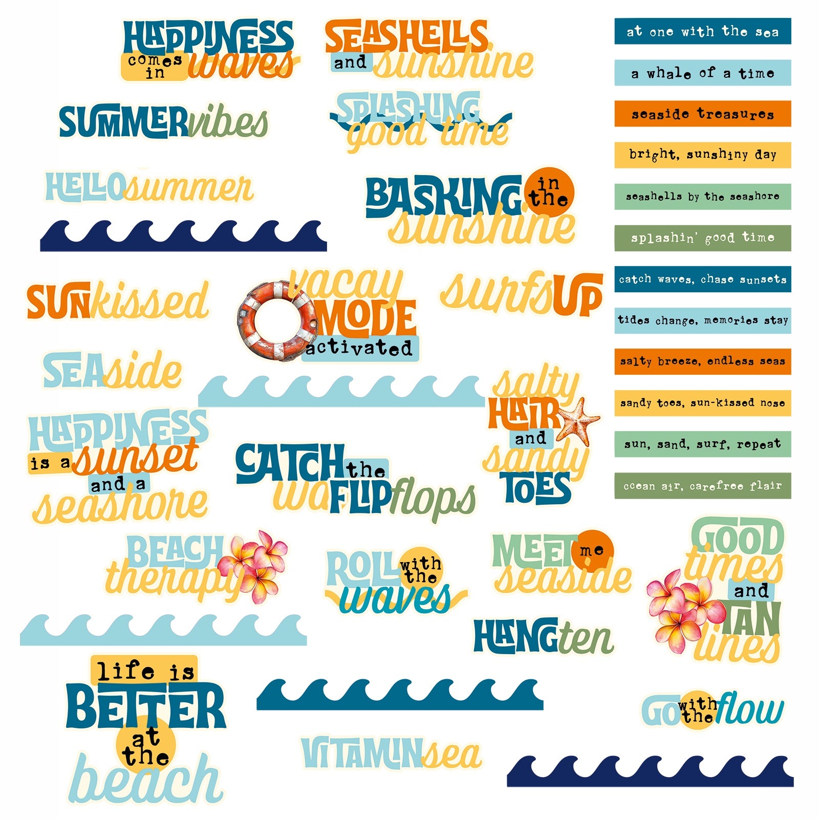 49 and Market - Beach Vibes - Chipboard Words