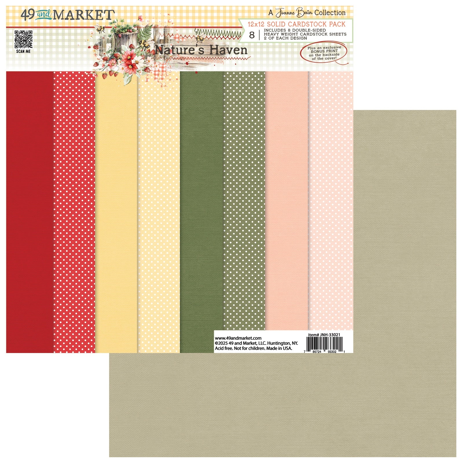 49 and Market - Nature's Haven - Solids Collection Pack - 12 x 12"