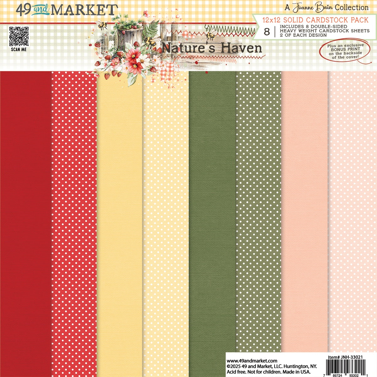 49 and Market - Nature's Haven - Solids Collection Pack - 12 x 12"