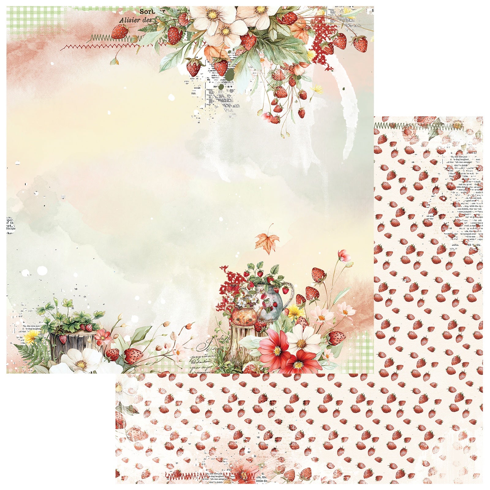 49 and Market - Nature's Haven - Strawberry Tea -  12 x 12"