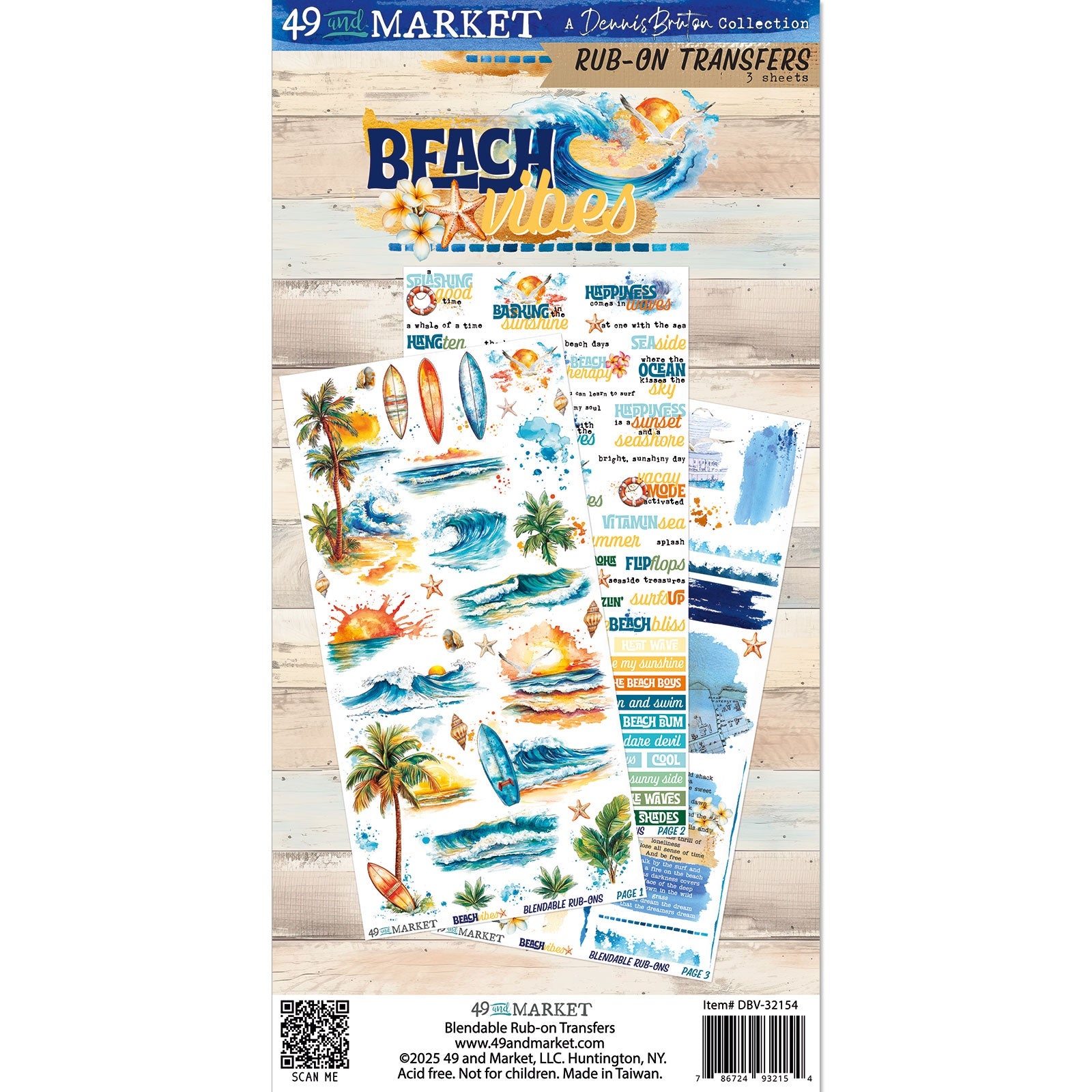 49 and Market - Beach Vibes - Rub ons