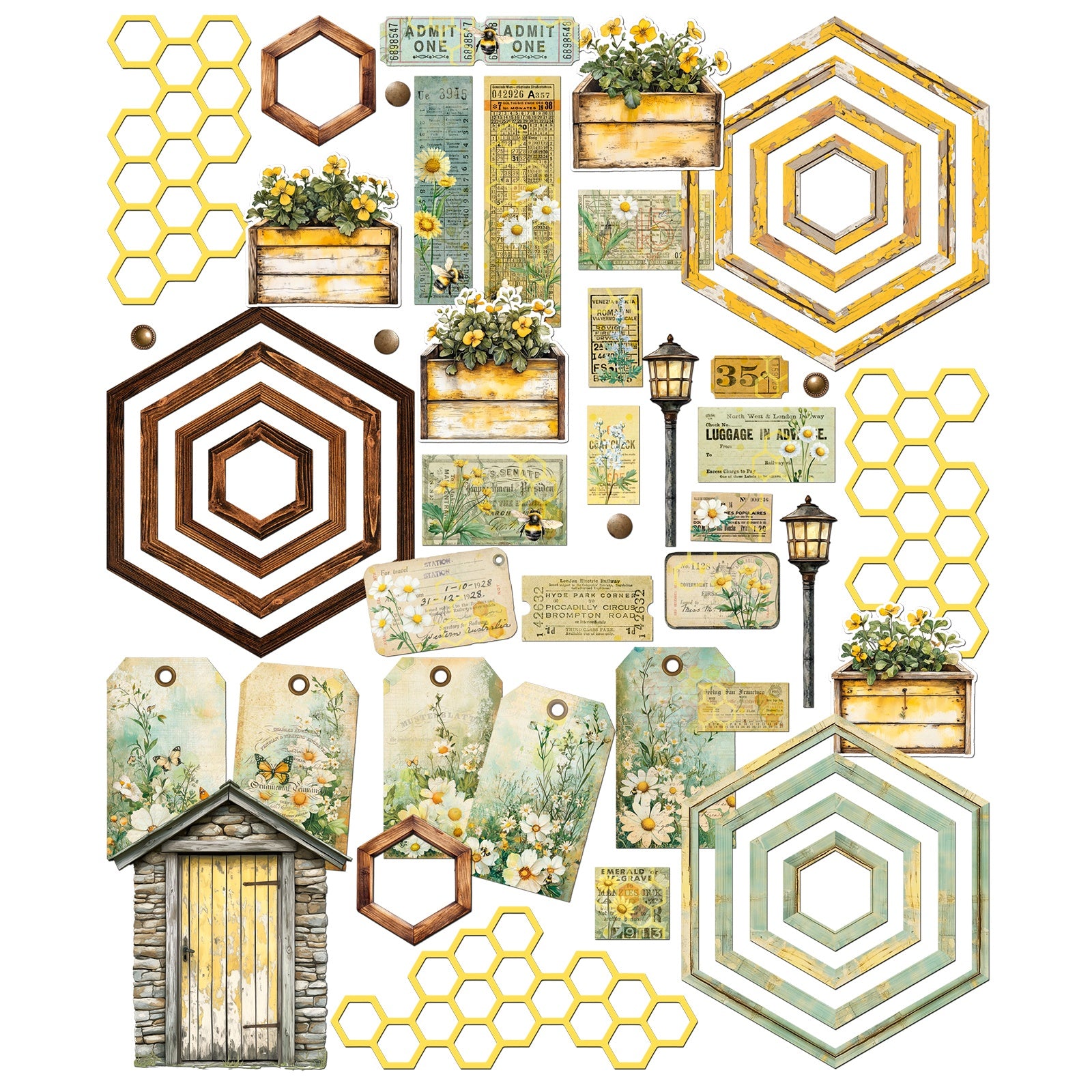 49 and Market - Botanical Buzz - Die Cut Elements