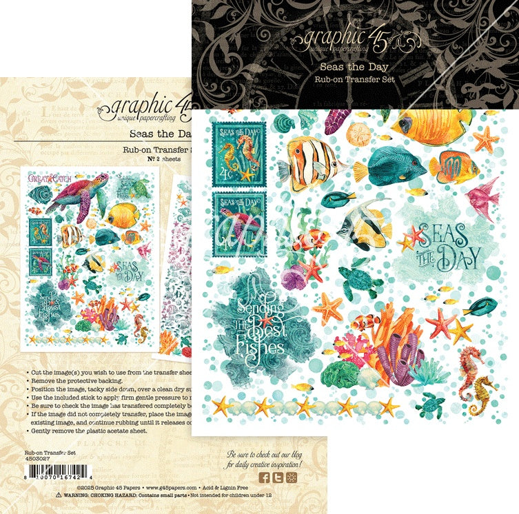 Graphic 45 - Rub On Transfers - Seas the day
