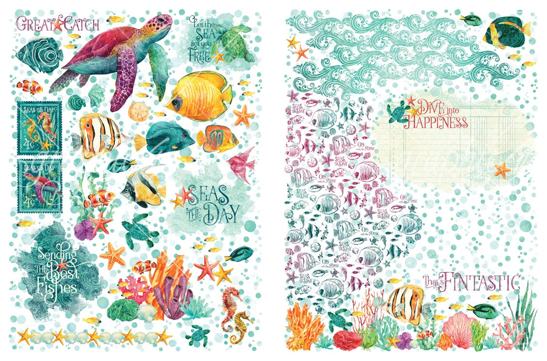 Graphic 45 - Rub On Transfers - Seas the day