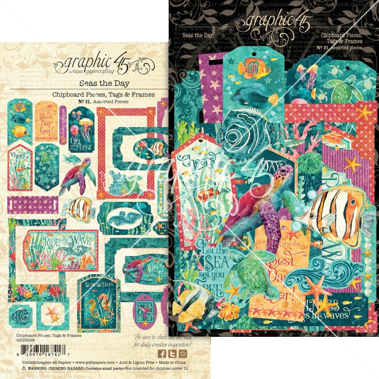 Graphic 45 - Seas the day - Tags & Frames