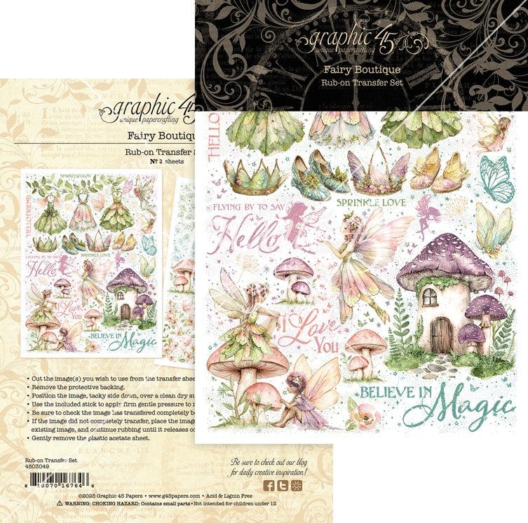 Graphic 45 - Rub On Transfers - Fairy Boutique